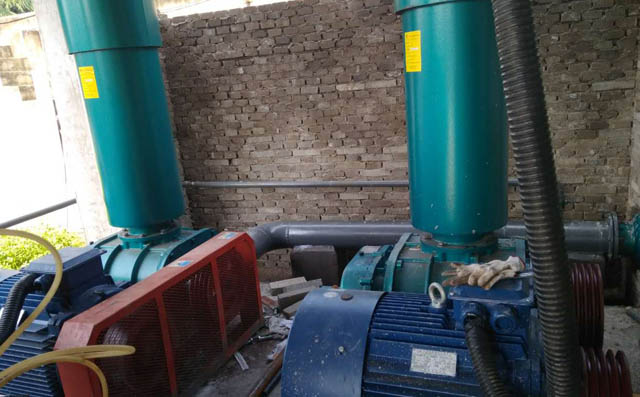 章丘豐源FSR200BG型號(hào)羅茨鼓風(fēng)機(jī)用于遞歸吉盛織染污水處理廠 圖片關(guān)鍵詞