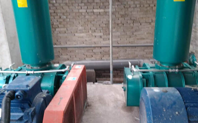 章丘豐源FSR200BG型號(hào)羅茨鼓風(fēng)機(jī)用于遞歸吉盛織染污水處理廠 圖片關(guān)鍵詞