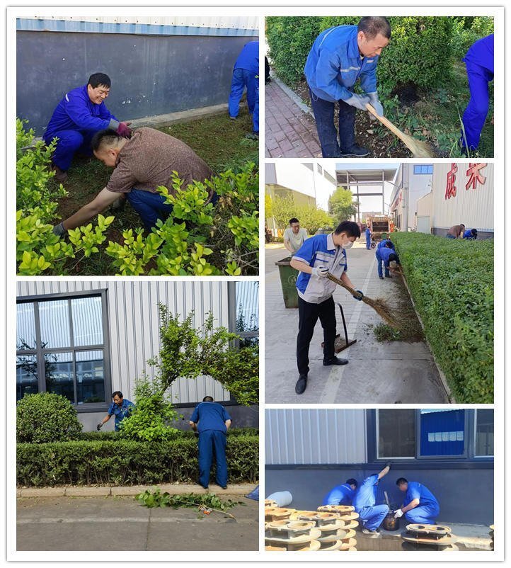 在公司領(lǐng)導(dǎo)的帶領(lǐng)下，各部門積極投入廠區(qū)內(nèi)外公共區(qū)域的清潔工作中，大家熱情高漲，分工合作