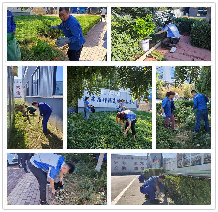 在公司領(lǐng)導(dǎo)的帶領(lǐng)下，各部門積極投入廠區(qū)內(nèi)外公共區(qū)域的清潔工作中，大家熱情高漲，分工合作